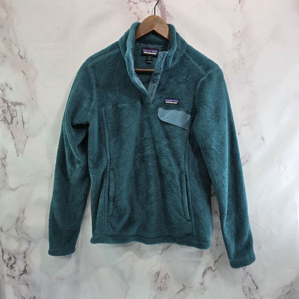 Patagonia Jacket Womens Small Green Fleece Re Tool Snap T Pullover Teal Sherpa